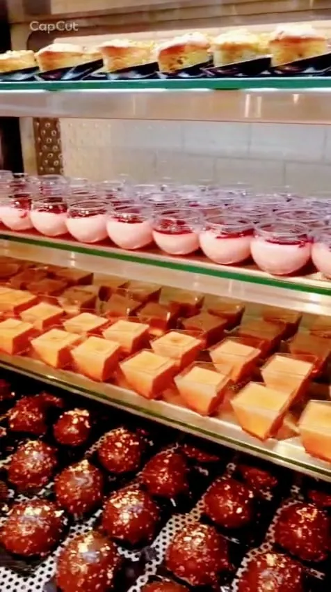 A walk along the hotel’s dessert buffet