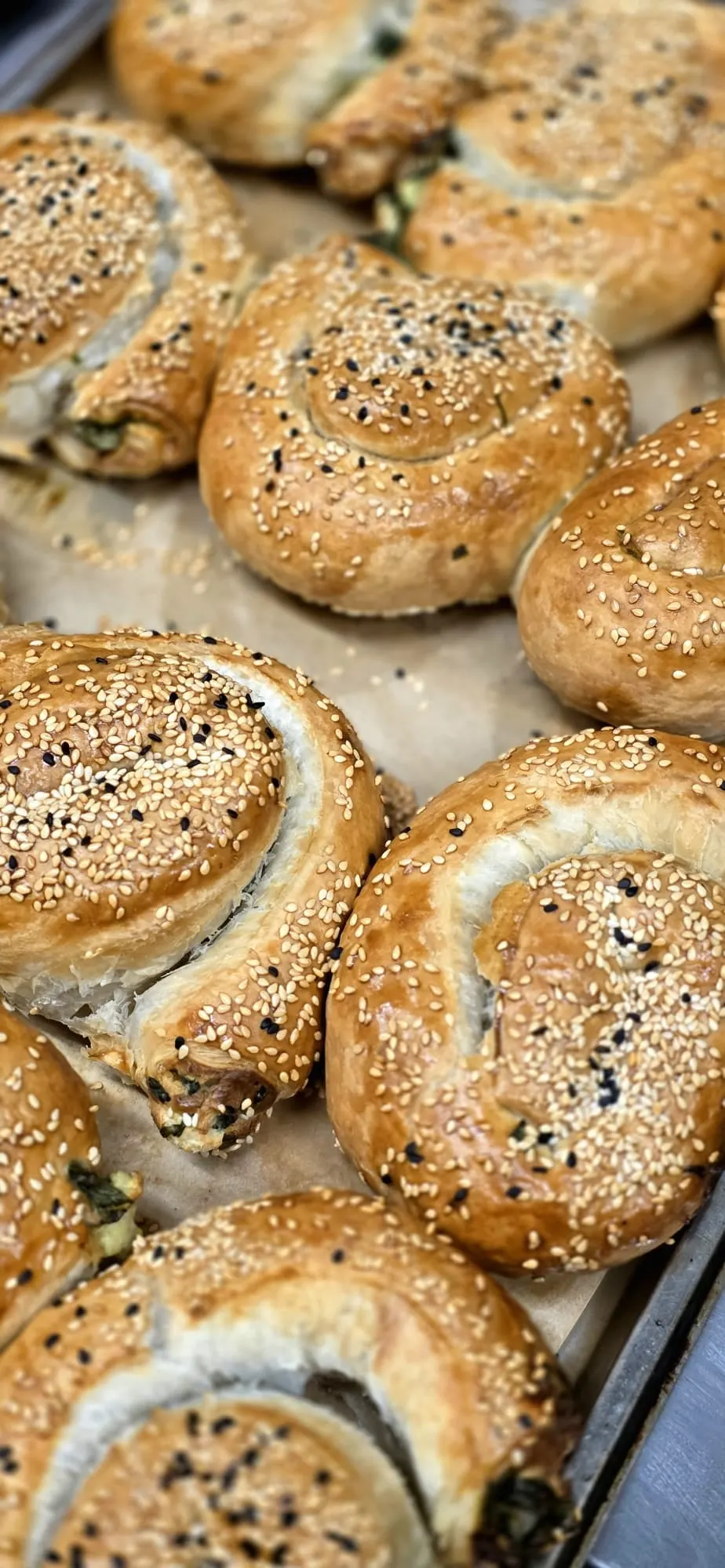 Sesame pastry swirls